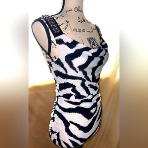 🌺 3 For $20~ Rue 21 Zebra Print Stretchy Tank Top Size Small S Dress Party